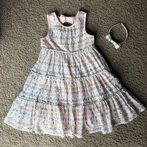 Rachel Zoe Girls dress with matching headband